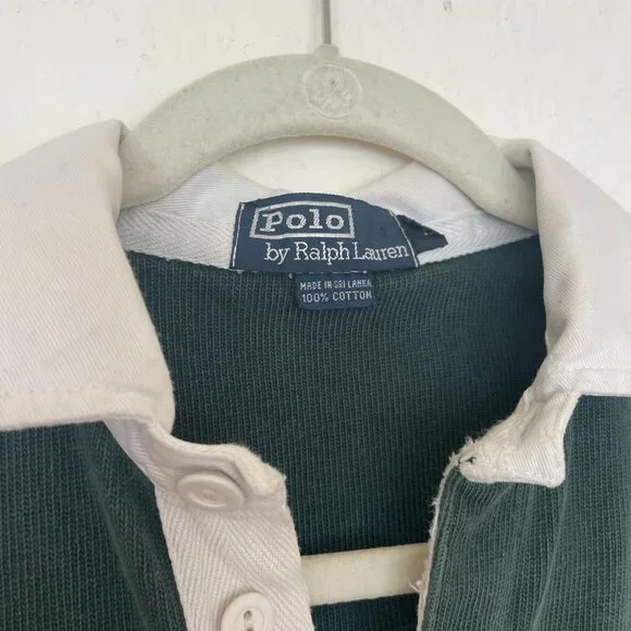 Vintage Evergreen Polo Ralph Lauren Rugby Polo Shirt - Picture 4 of 8